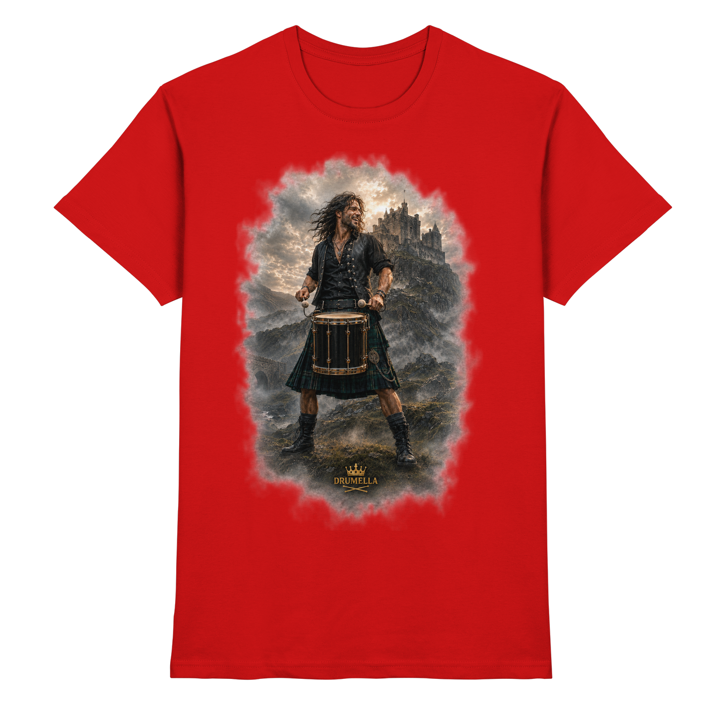 Drumella T-Shirt - Rockiger Tenor-Drummer - Premium Shirt