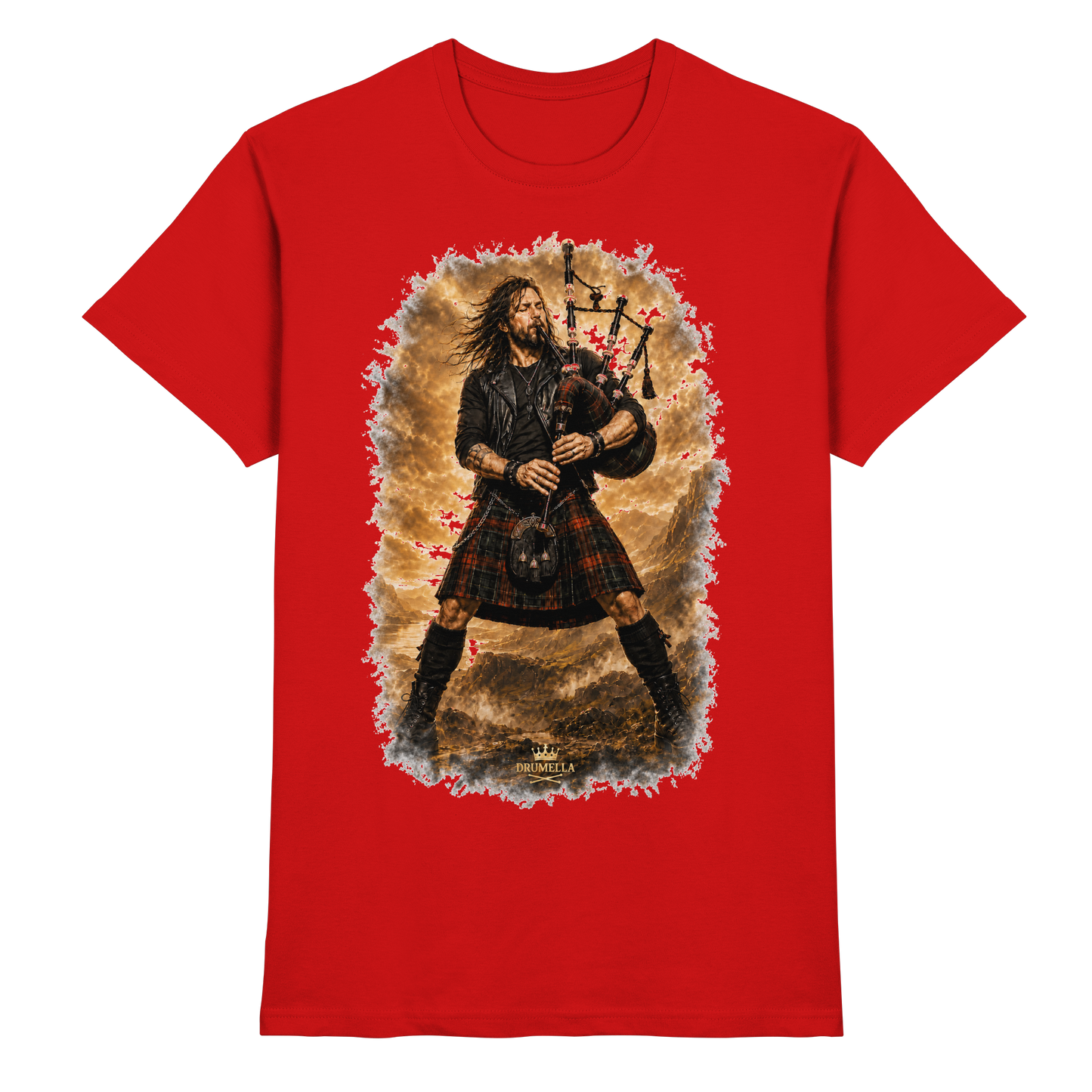 Drumella „Highland Rock“ Dudelsack-T-Shirt - Premium Shirt