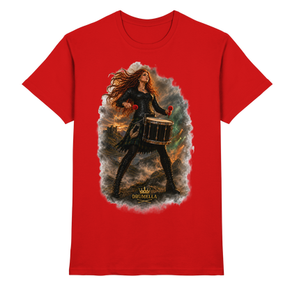Drumella T-Shirt - Rockige Tenor-Trommlerin - Premium Shirt