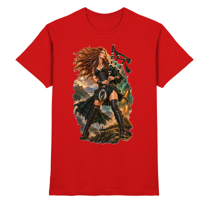 Rockige Dudelsackspielerin - Bagpipes - Damen - Herren - T-Shirt - Drumella