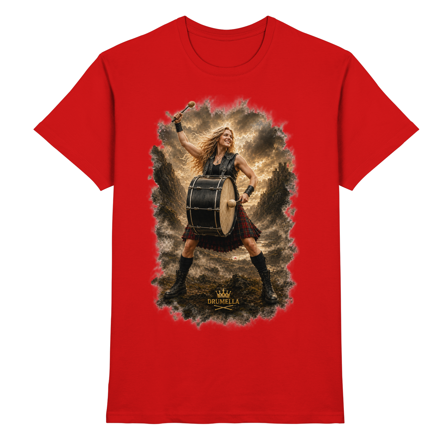 Drumella „Rocking Base Drummerin“ Unisex T-Shirt - Premium Shirt