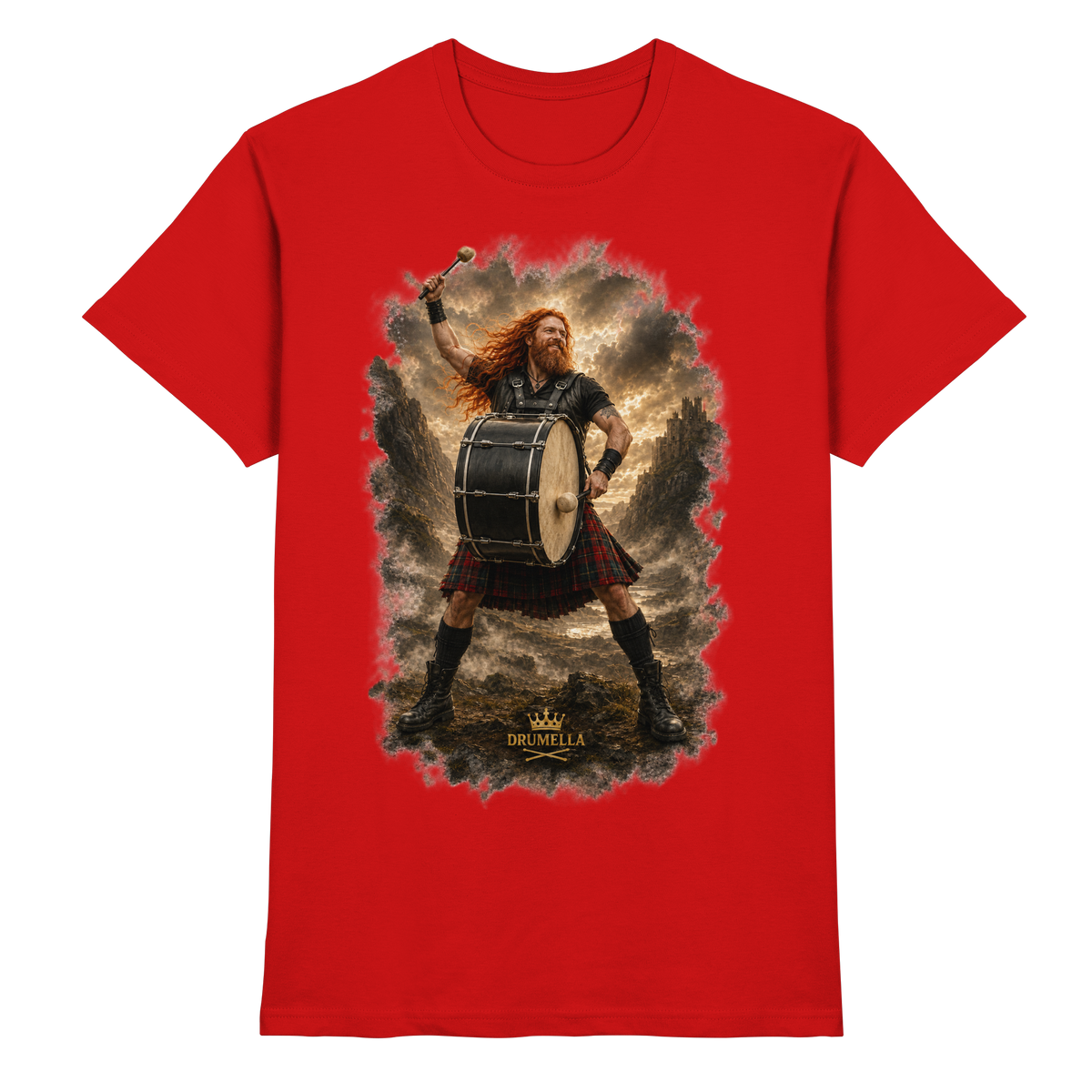Rockiger Base Drummer - Damen - Herren - T-Shirt - Drumella