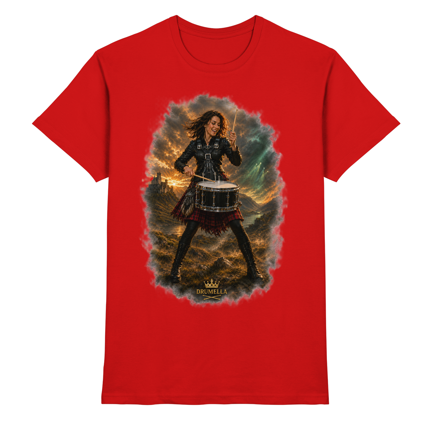 Rockige Snare-Drummerin – Drumella T-Shirt - Premium Shirt