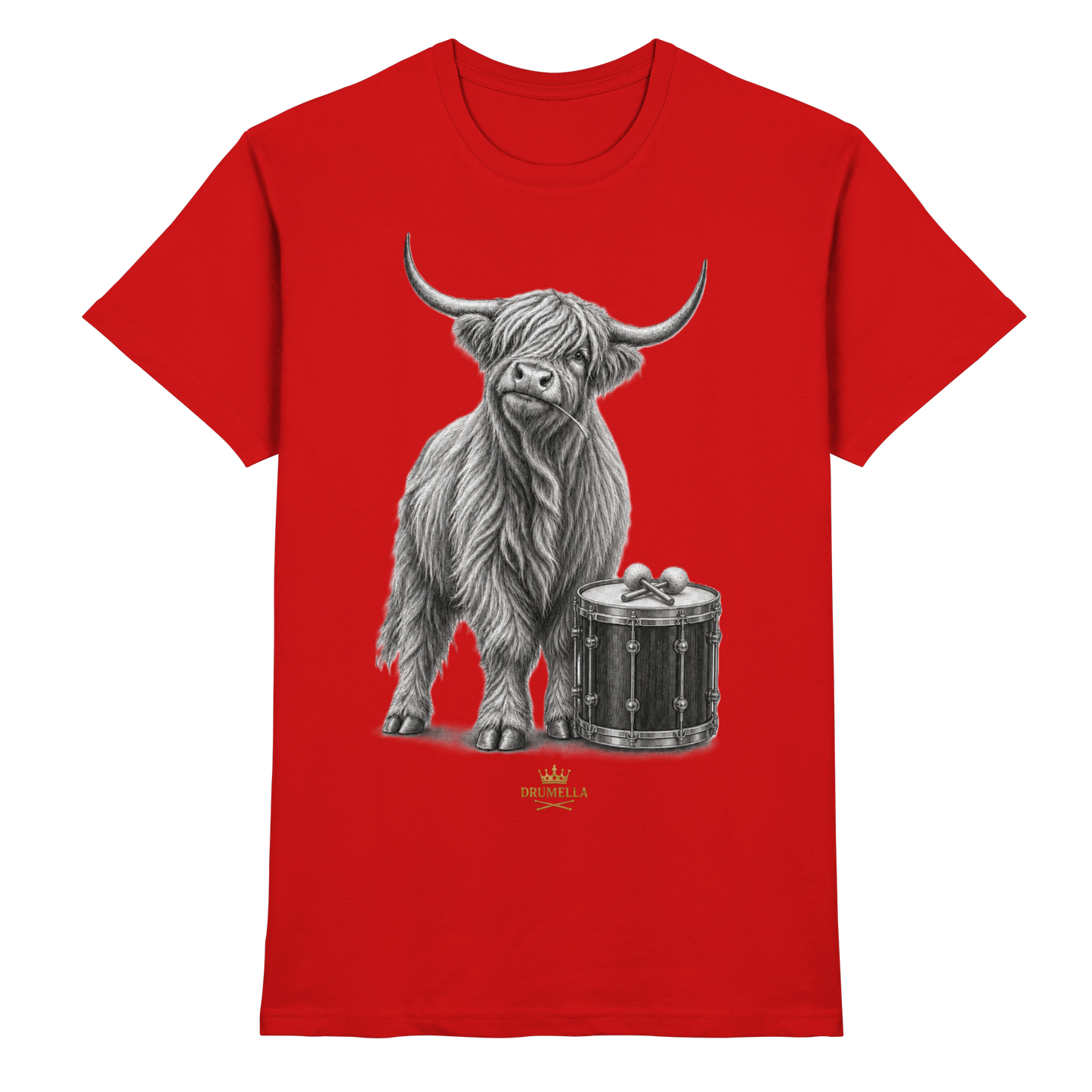 Highland Cow & Tenor Drum – Drumella T-Shirt - Premium Shirt