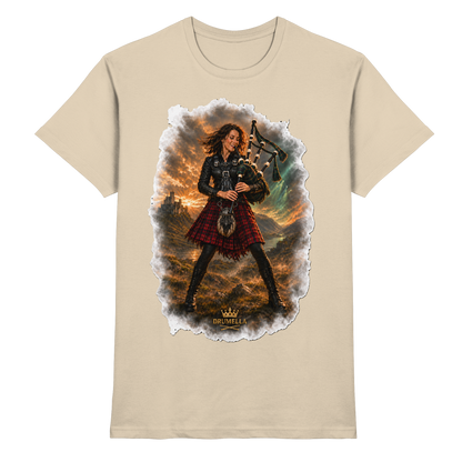 Rockige Dudelsackspielerin kurze Haare - Bagpipes - Damen - Herren - T-Shirt - Drumella - Premium Shirt