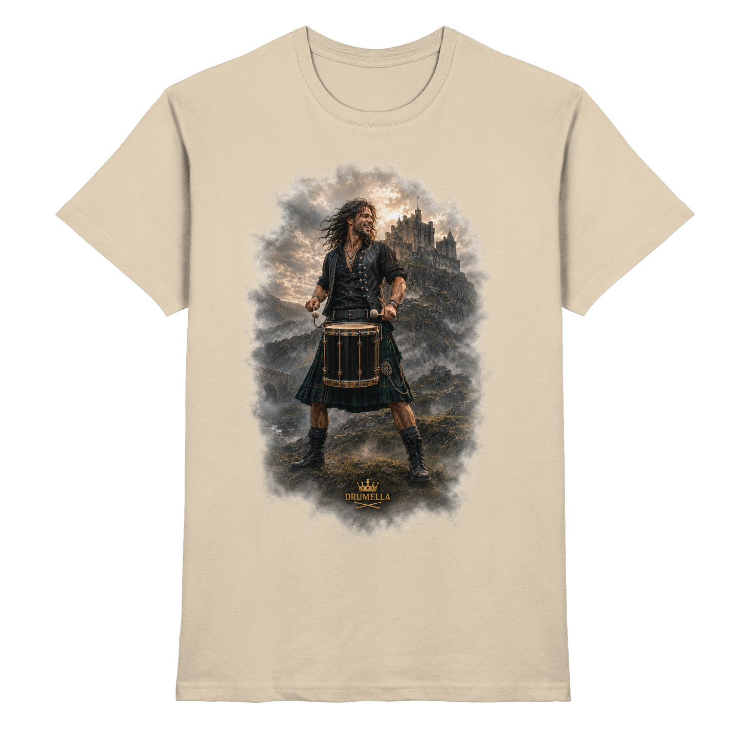 Drumella T-Shirt - Rockiger Tenor-Drummer - Premium Shirt