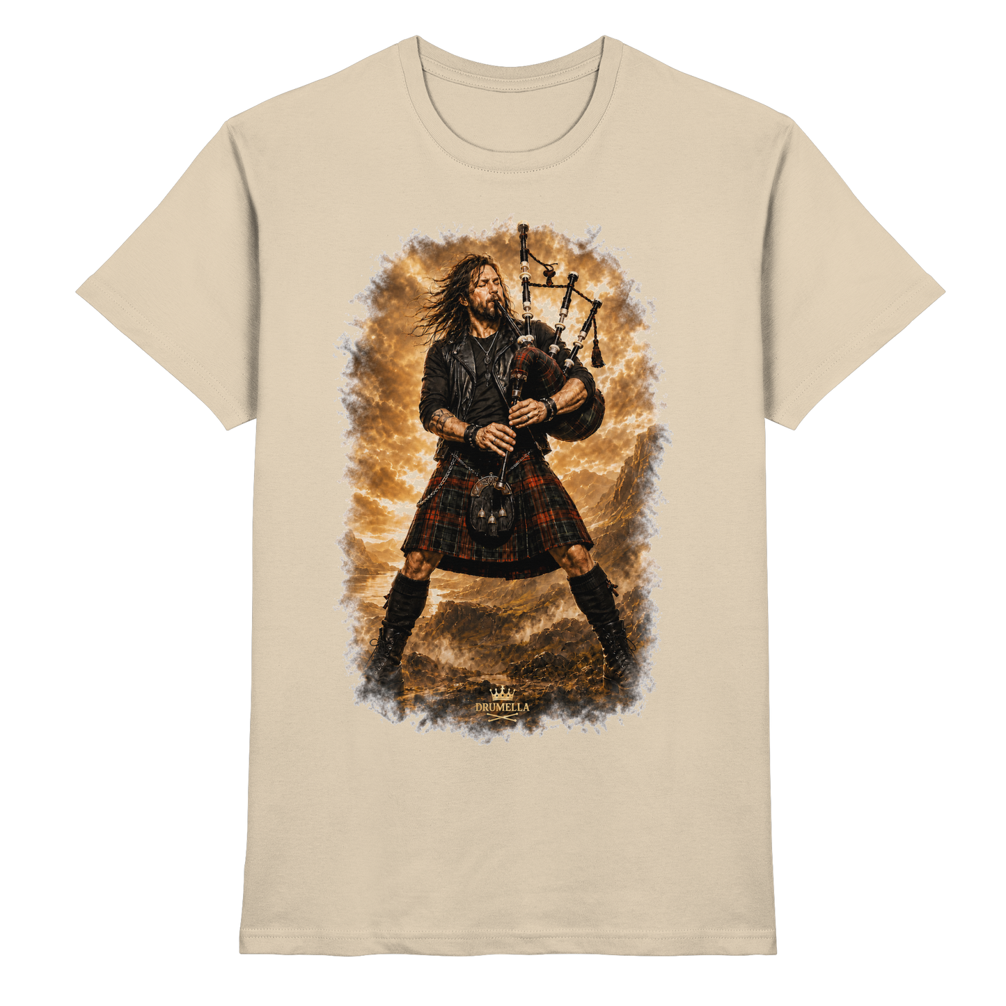 Drumella „Highland Rock“ Dudelsack-T-Shirt - Premium Shirt
