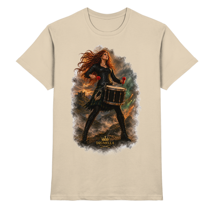 Drumella T-Shirt - Rockige Tenor-Trommlerin - Premium Shirt