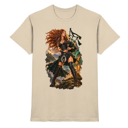 Rockige Dudelsackspielerin - Bagpipes - Damen - Herren - T-Shirt - Drumella