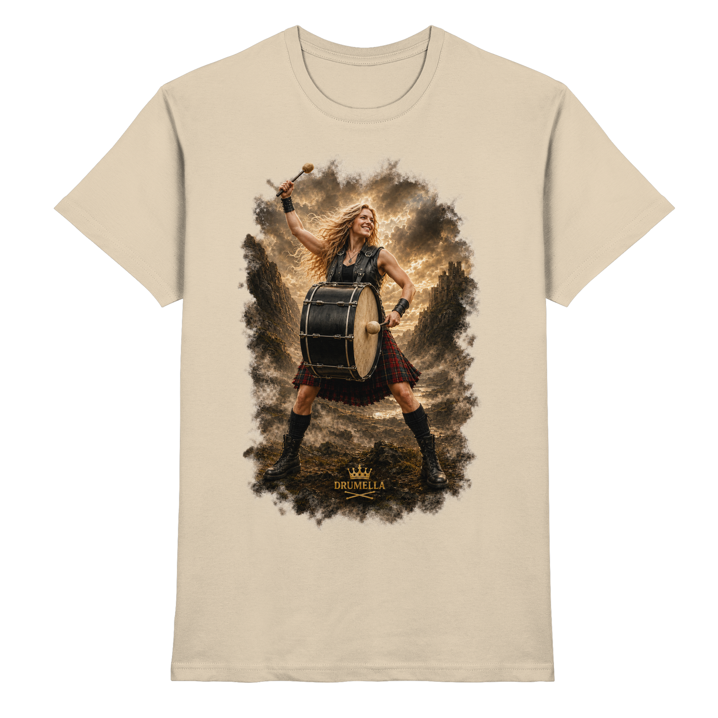 Drumella „Rocking Base Drummerin“ Unisex T-Shirt - Premium Shirt