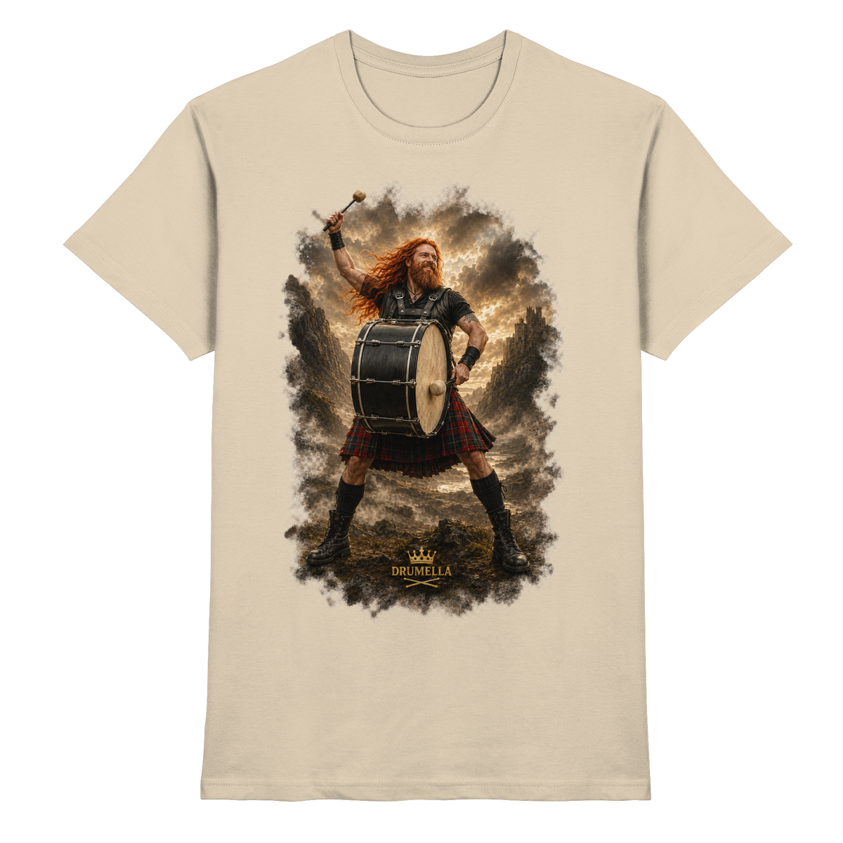 Rockiger Base Drummer - Damen - Herren - T-Shirt - Drumella