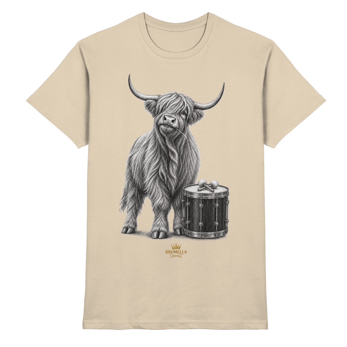 Highland Cow & Tenor Drum – Drumella T-Shirt - Premium Shirt