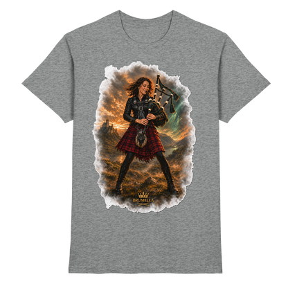 Rockige Dudelsackspielerin kurze Haare - Bagpipes - Damen - Herren - T-Shirt - Drumella - Premium Shirt