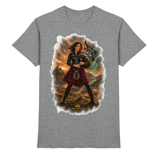 Rockige Dudelsackspielerin kurze Haare - Bagpipes - Damen - Herren - T-Shirt - Drumella - Premium Shirt