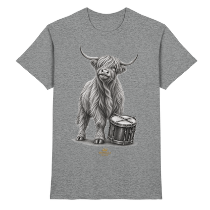 Cooles Hochlandrind mit Snare Trommel – Drumella T-Shirt - Premium Shirt