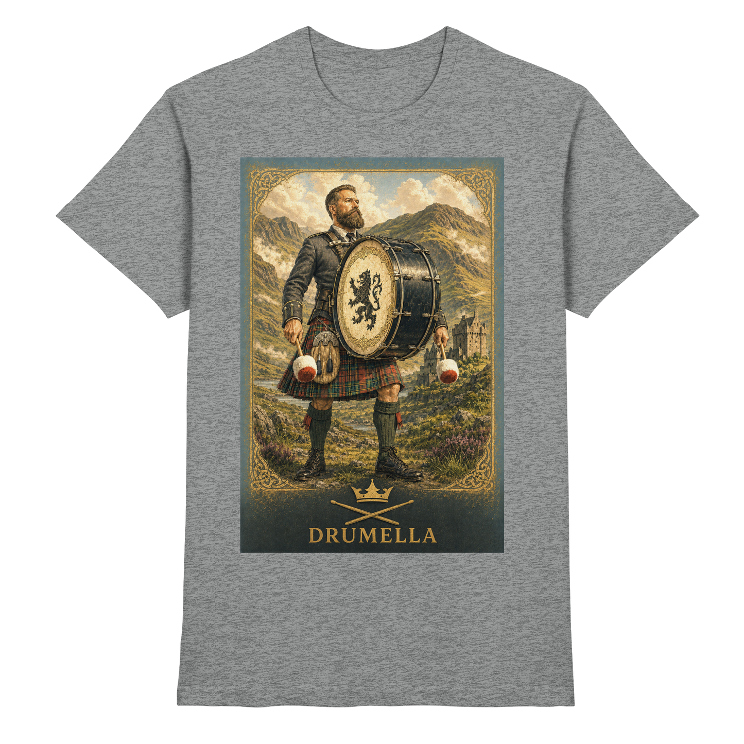 Drumella Herren-T-Shirt – Base Drummer Highlands - Premium Shirt