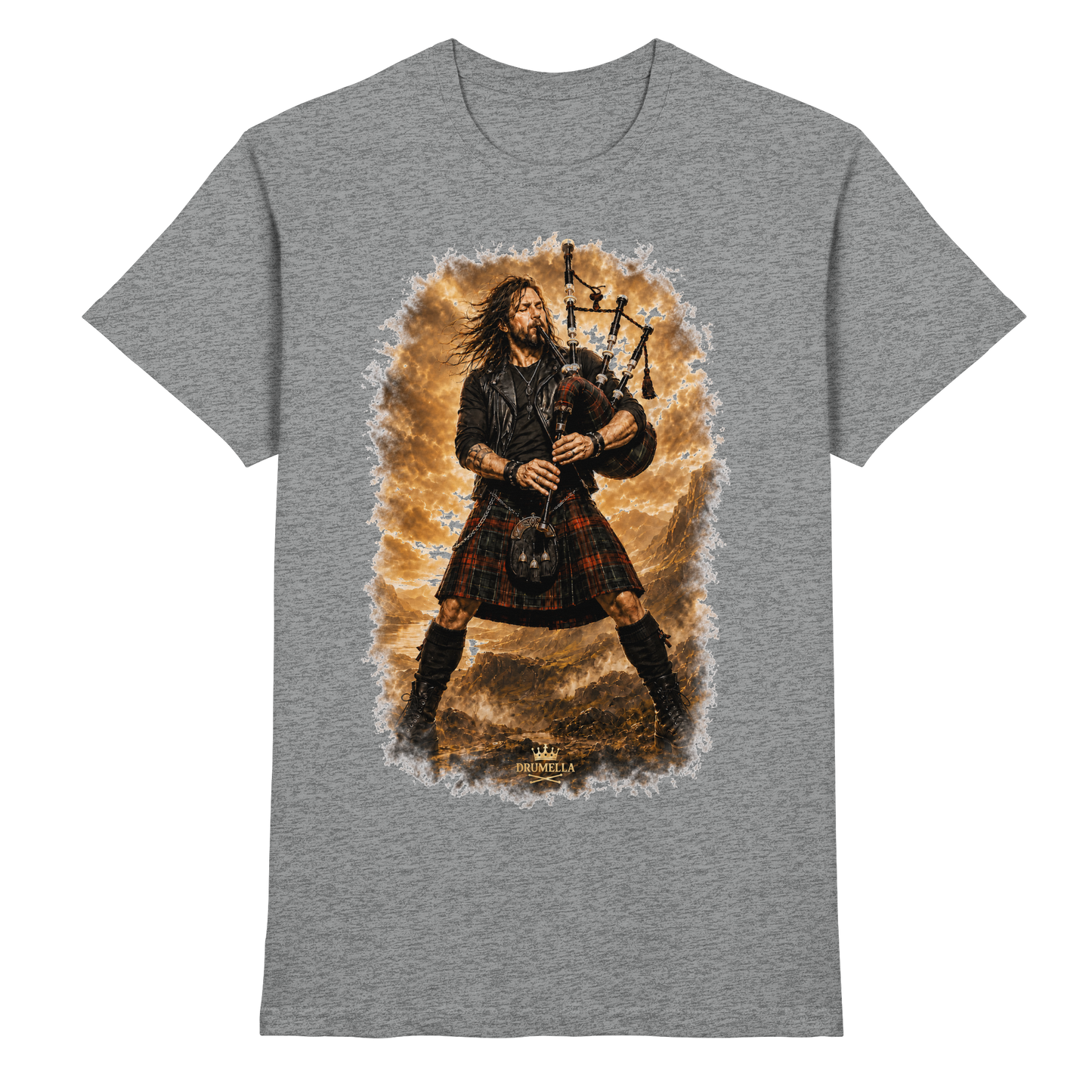 Drumella „Highland Rock“ Dudelsack-T-Shirt - Premium Shirt