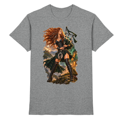 Rockige Dudelsackspielerin - Bagpipes - Damen - Herren - T-Shirt - Drumella