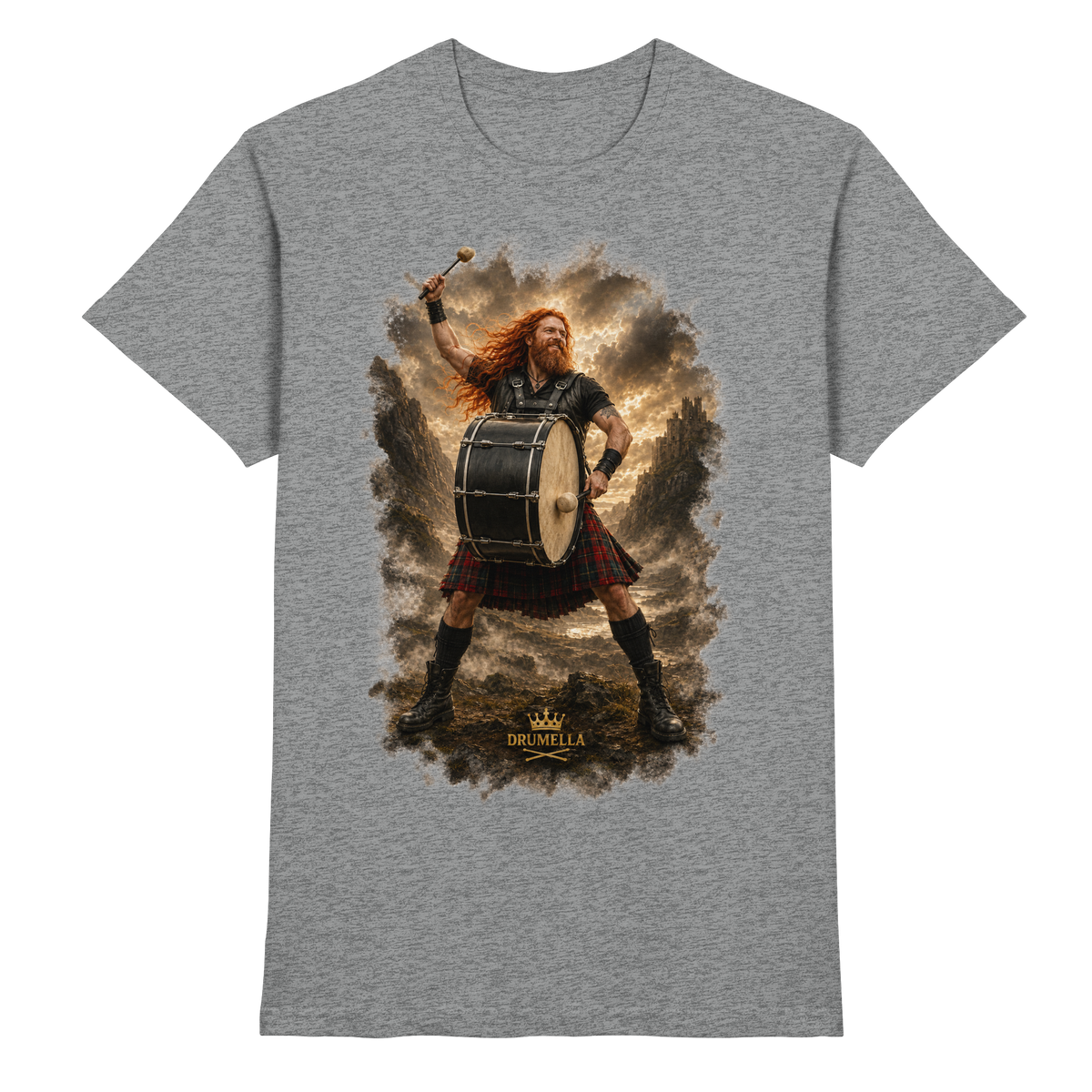 Rockiger Base Drummer - Damen - Herren - T-Shirt - Drumella