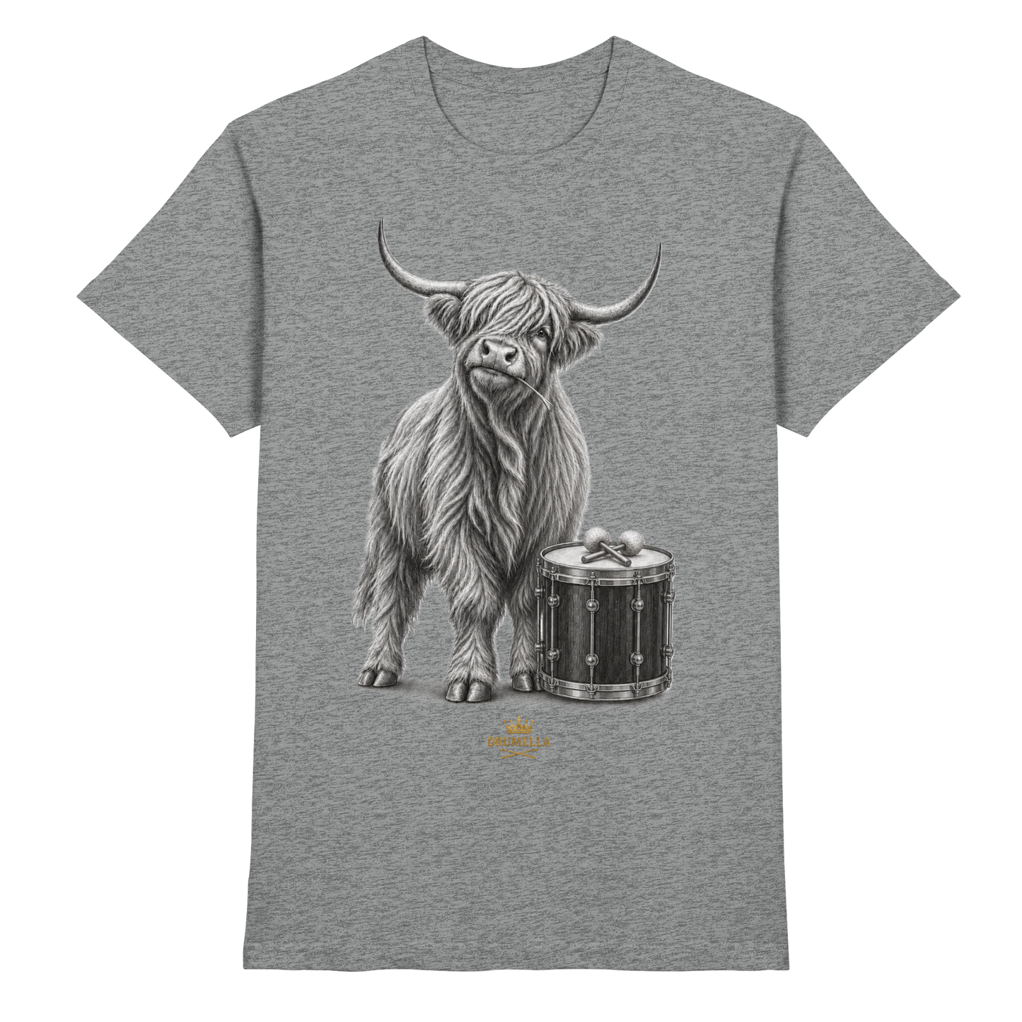 Highland Cow & Tenor Drum – Drumella T-Shirt - Premium Shirt