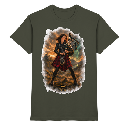 Rockige Dudelsackspielerin kurze Haare - Bagpipes - Damen - Herren - T-Shirt - Drumella - Premium Shirt