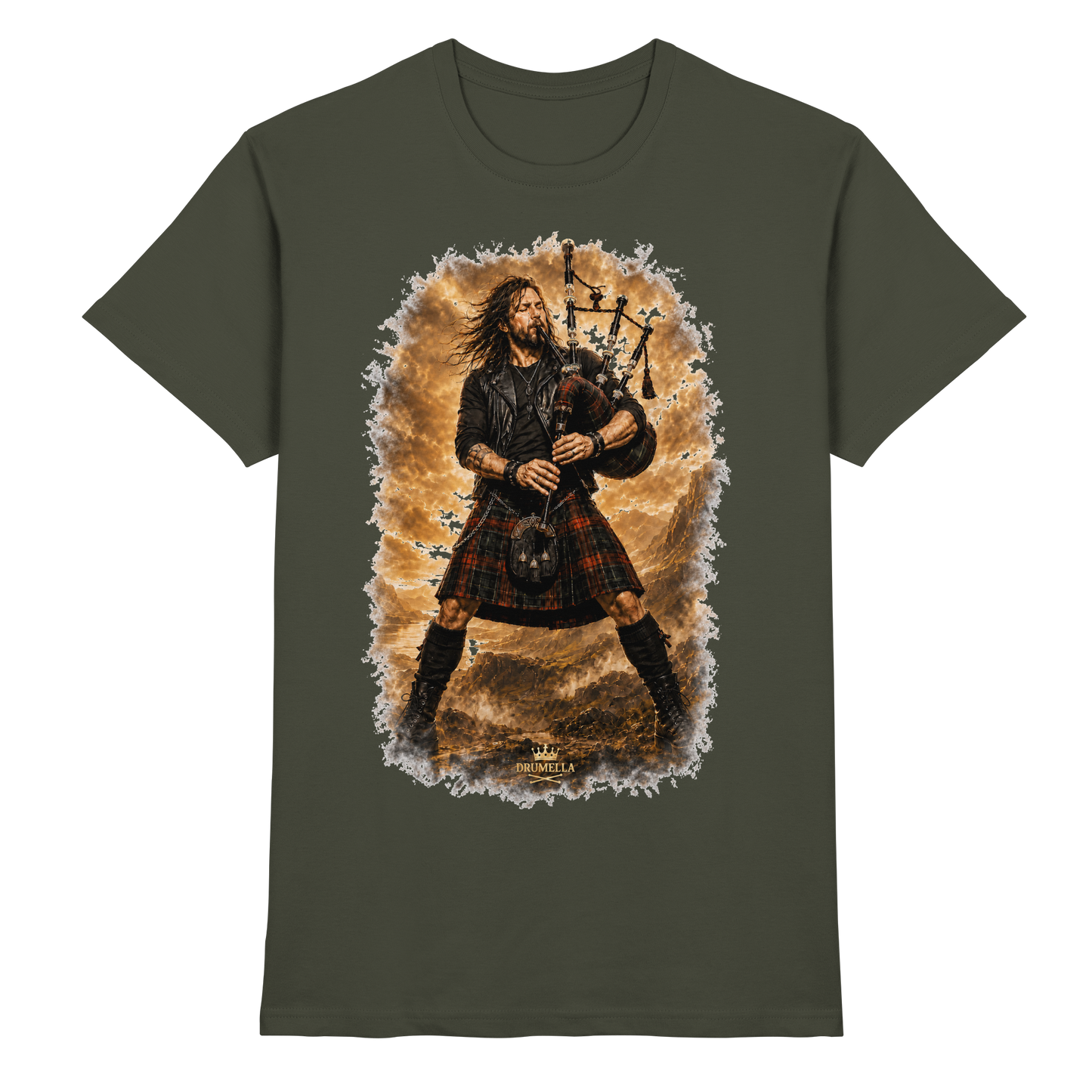 Drumella „Highland Rock“ Dudelsack-T-Shirt - Premium Shirt