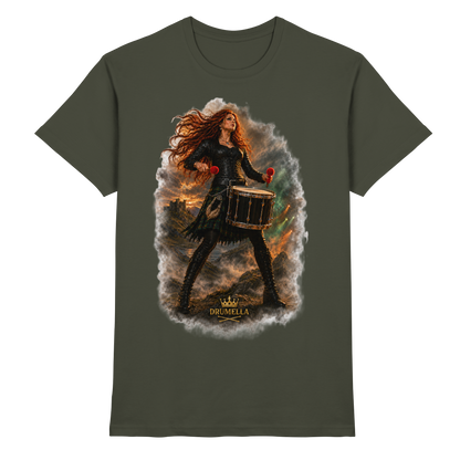 Drumella T-Shirt - Rockige Tenor-Trommlerin - Premium Shirt