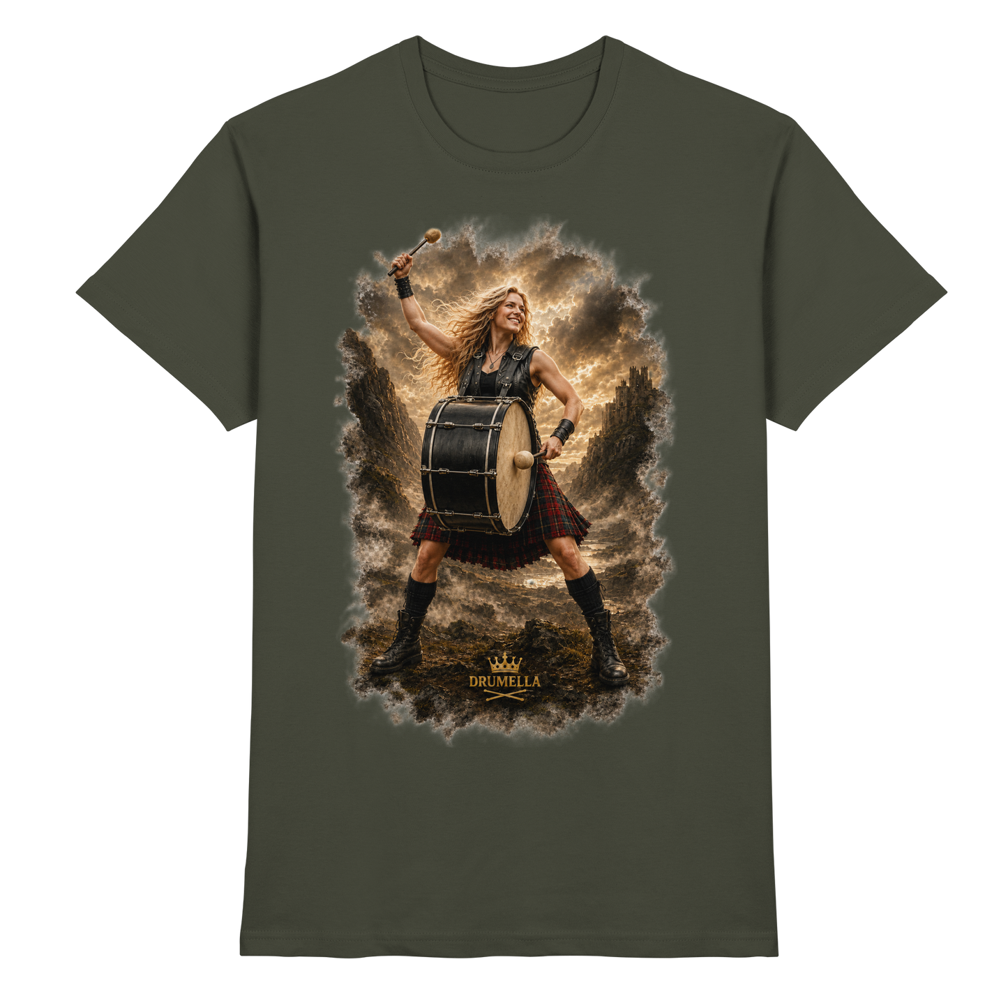 Drumella „Rocking Base Drummerin“ Unisex T-Shirt - Premium Shirt