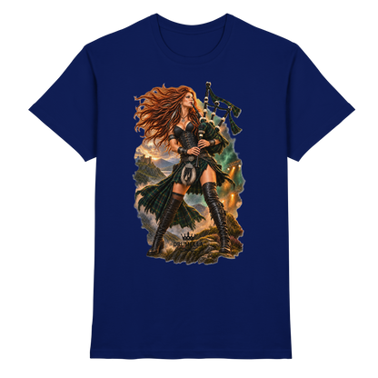 Rockige Dudelsackspielerin - Bagpipes - Damen - Herren - T-Shirt - Drumella