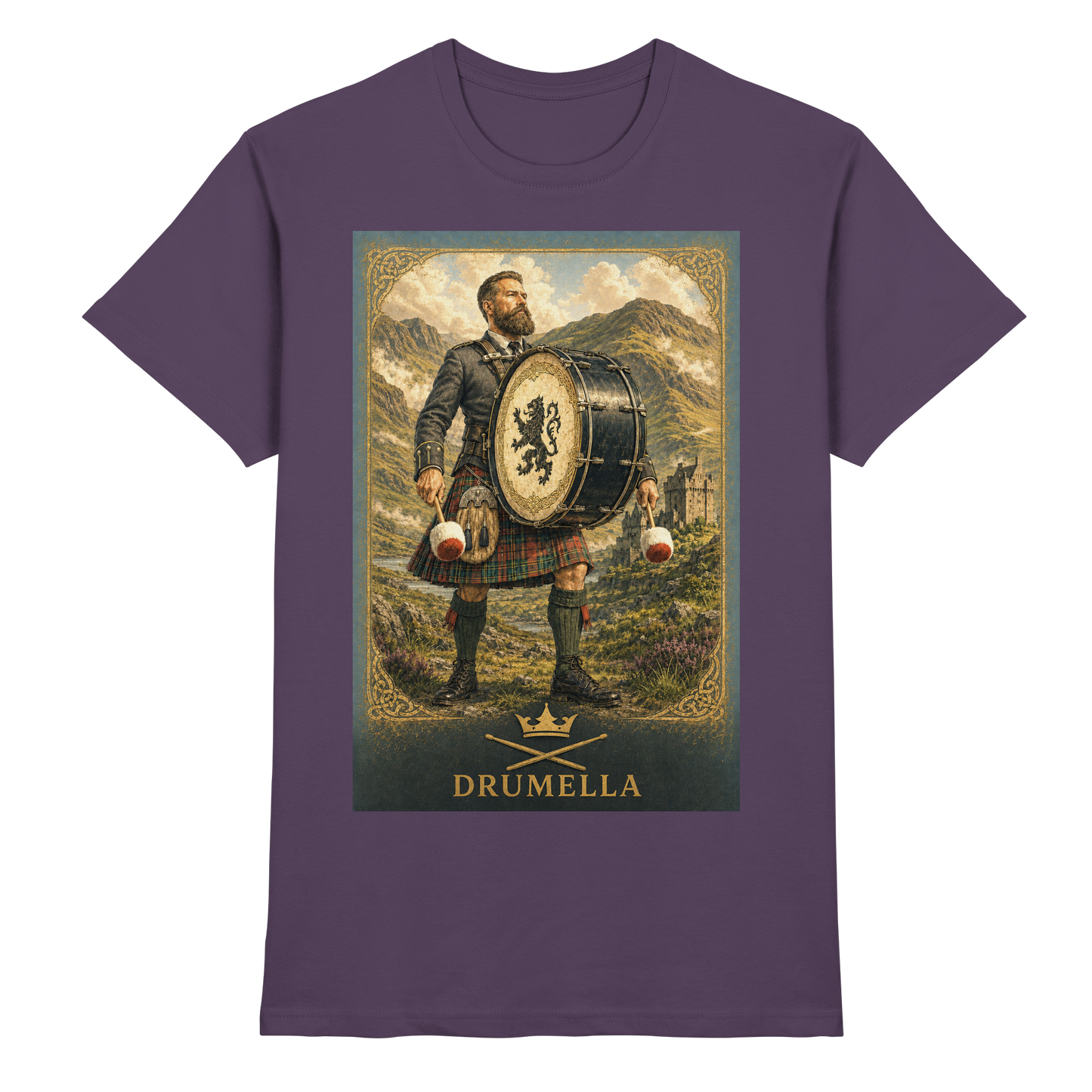 Drumella Herren-T-Shirt – Base Drummer Highlands - Premium Shirt