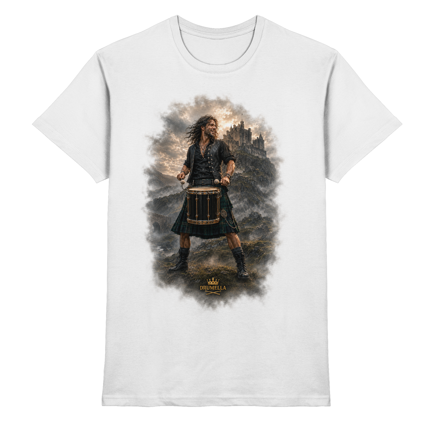 Drumella T-Shirt - Rockiger Tenor-Drummer - Premium Shirt