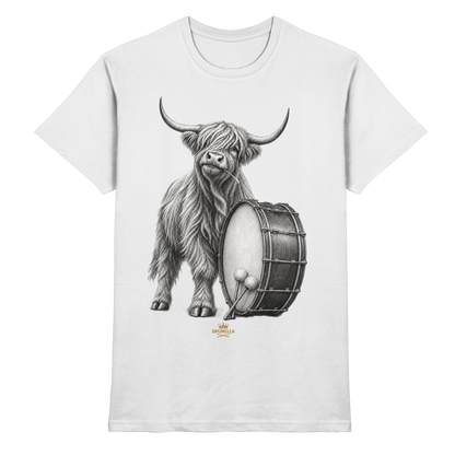 Cooles Hochlandrind mit Base Drum – Drumella T-Shirt  - Premium Shirt