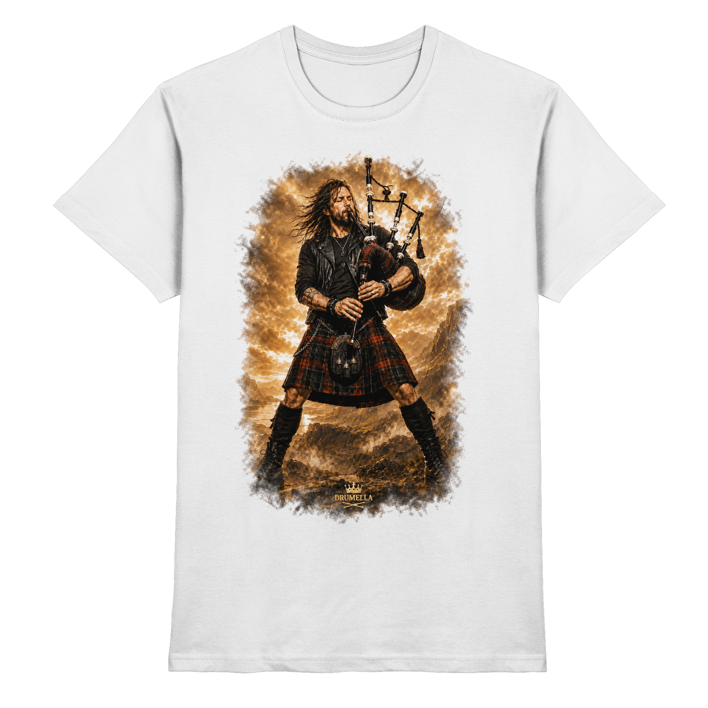 Drumella „Highland Rock“ Dudelsack-T-Shirt - Premium Shirt