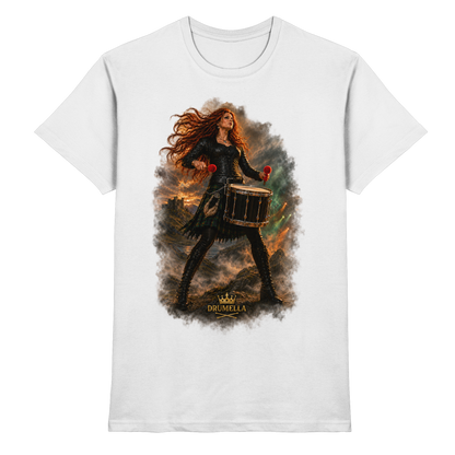 Drumella T-Shirt - Rockige Tenor-Trommlerin - Premium Shirt