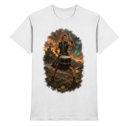 Drumella – Rockiger Snare-Drummer in den Highlands - Premium Shirt