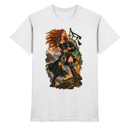 Rockige Dudelsackspielerin - Bagpipes - Damen - Herren - T-Shirt - Drumella