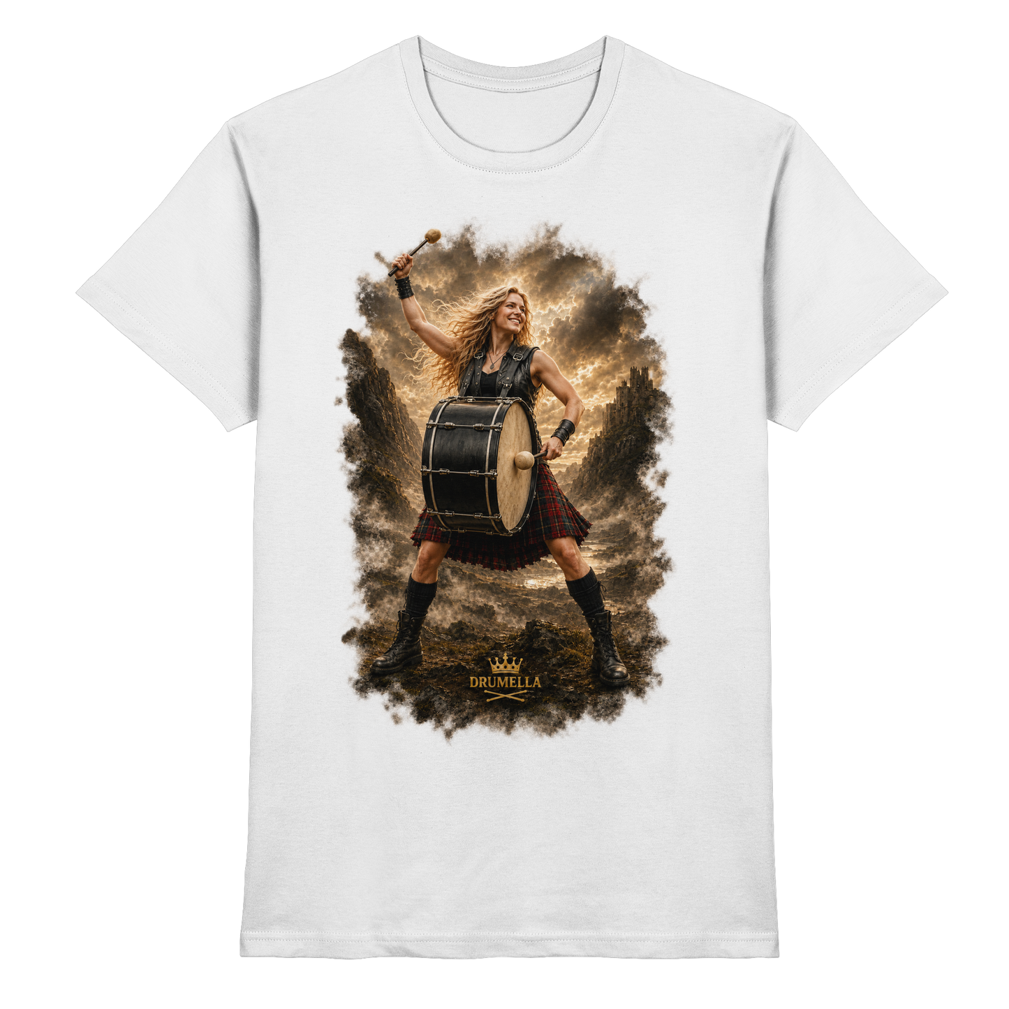 Drumella „Rocking Base Drummerin“ Unisex T-Shirt - Premium Shirt