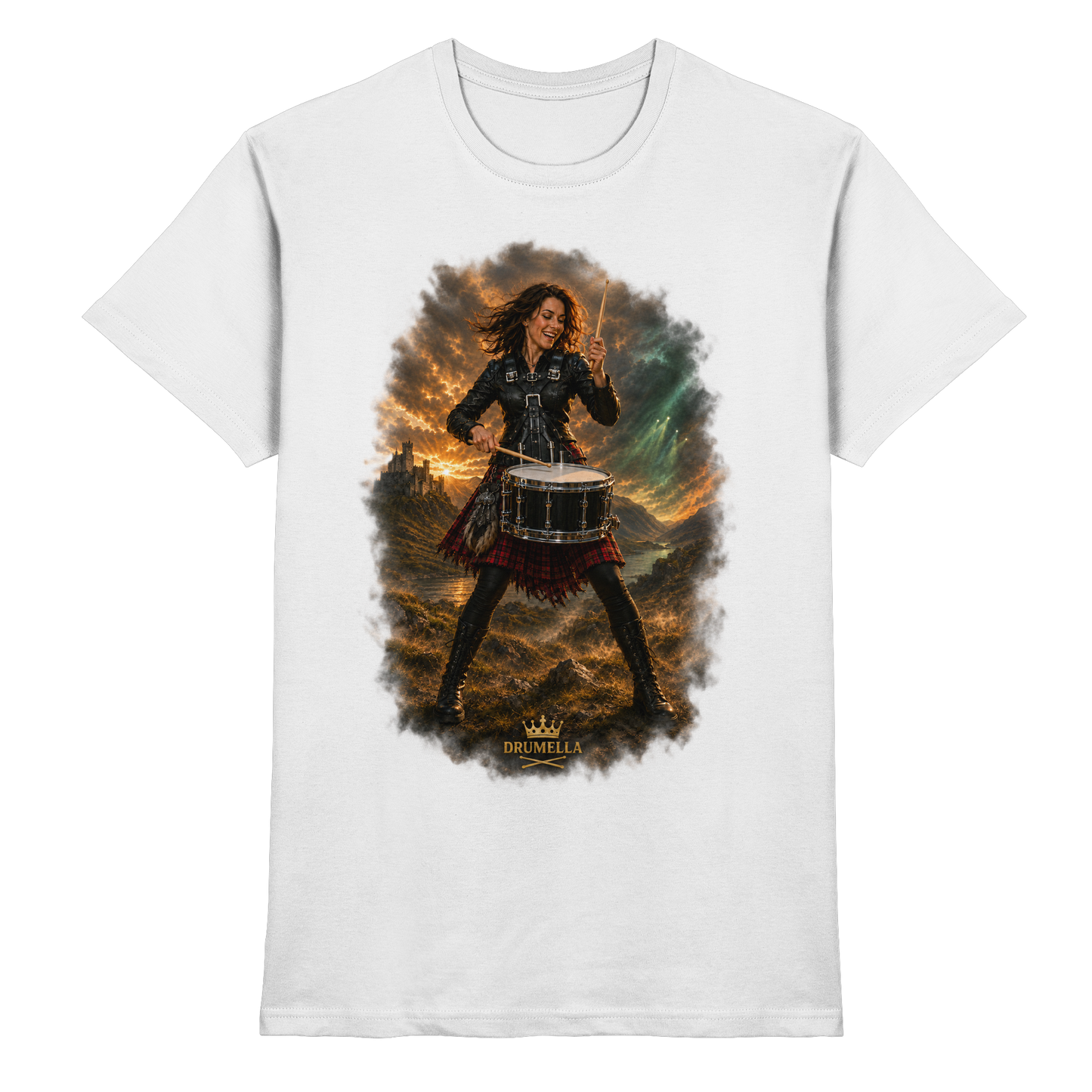 Rockige Snare-Drummerin – Drumella T-Shirt - Premium Shirt