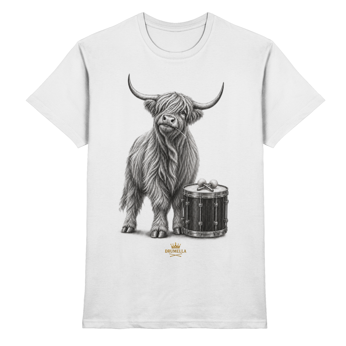 Highland Cow & Tenor Drum – Drumella T-Shirt - Premium Shirt