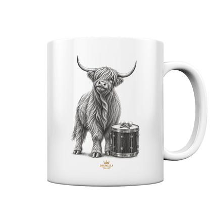 Drumella Tasse - Highland Cow & Tenor Drum - Tasse glossy