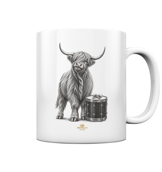 Drumella Tasse - Highland Cow & Tenor Drum - Tasse glossy