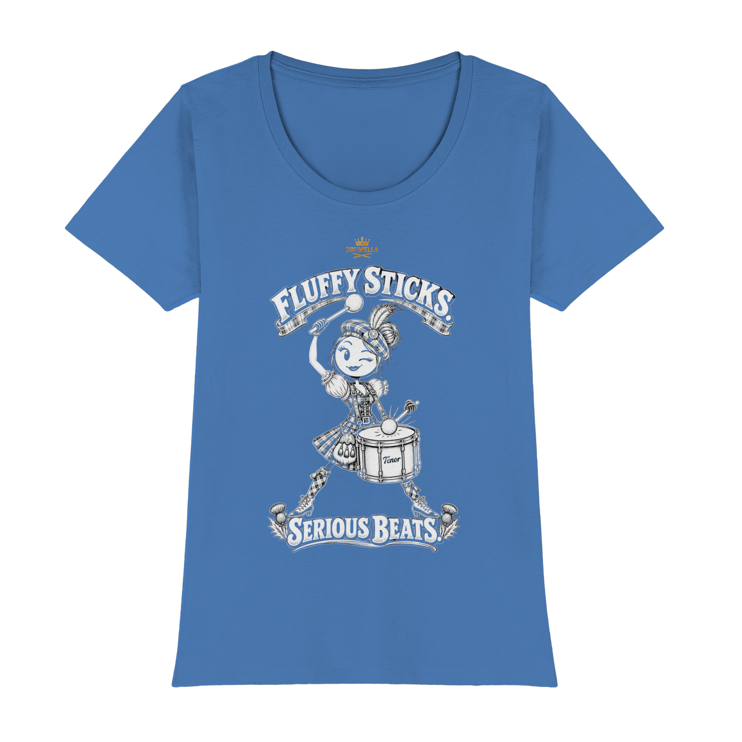 Drumella Tenor-Drummer T‑Shirt „Fluffy Sticks. Serious Beats.“ - Womens Premium Classic T-Shirt