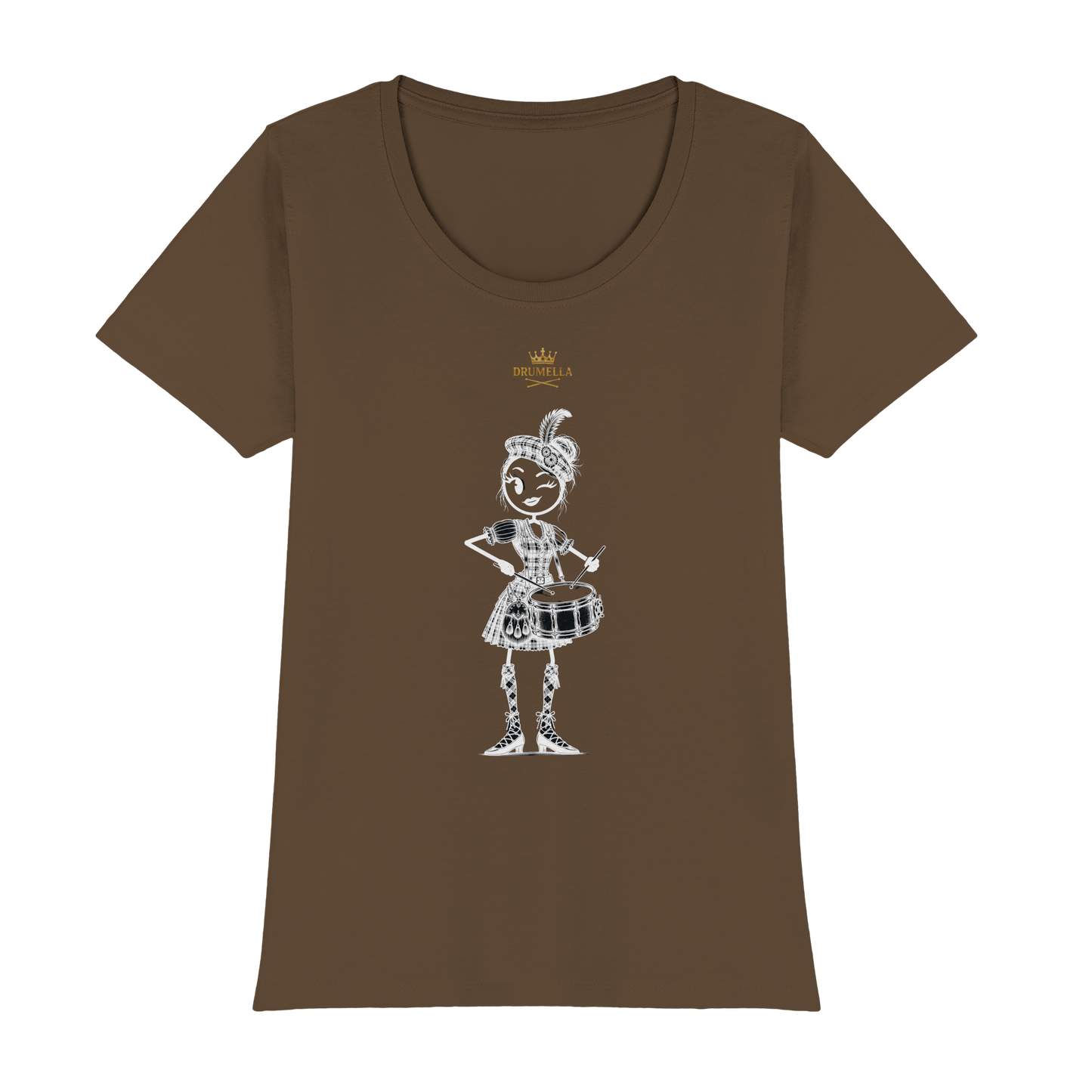 Drumella Rundhals-T-Shirt – „Scottish Drum Girl“ - Womens Premium Classic T-Shirt