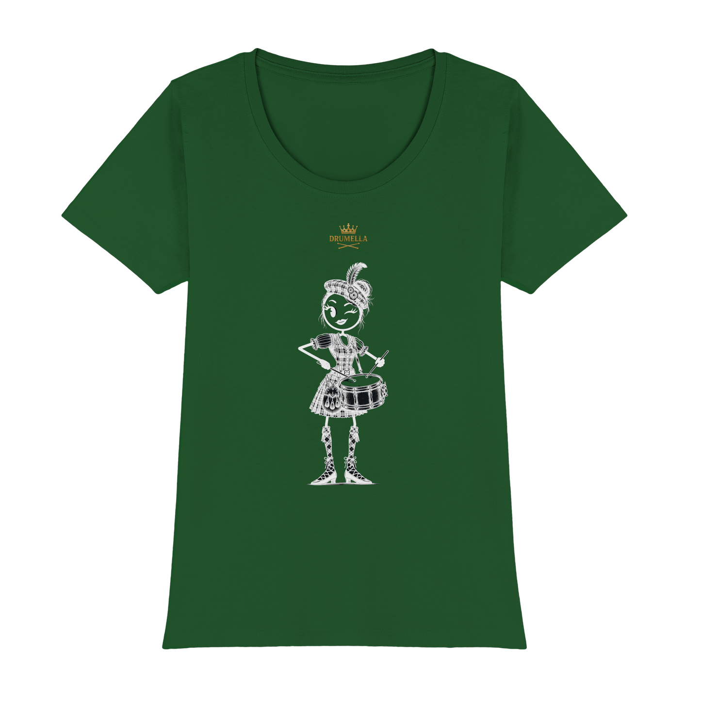 Drumella Rundhals-T-Shirt – „Scottish Drum Girl“ - Womens Premium Classic T-Shirt