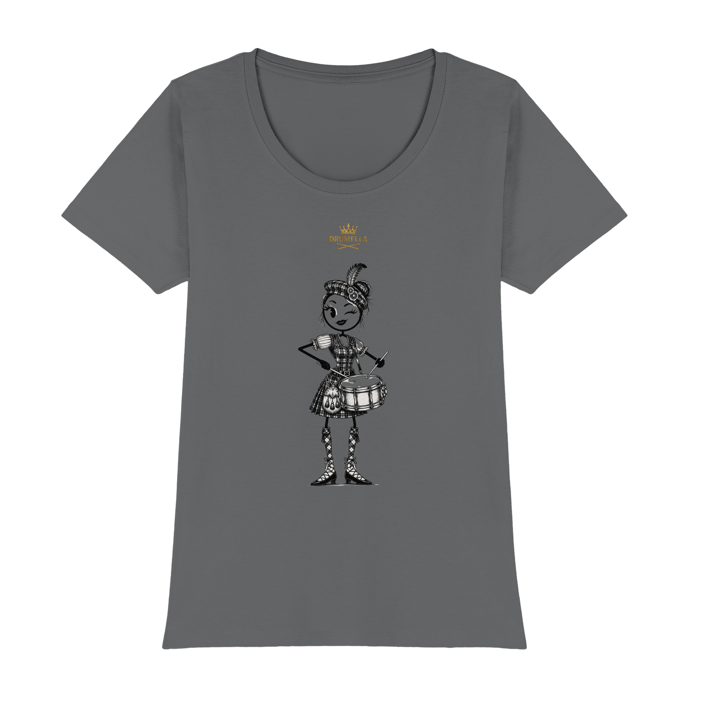 Drumella Rundhals-T-Shirt – „Scottish Drum Girl“ - Womens Premium Classic T-Shirt