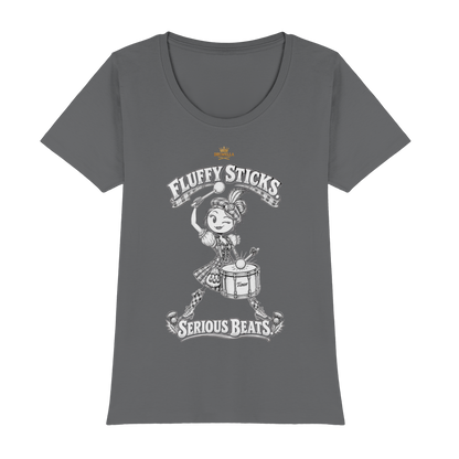 Drumella Tenor-Drummer T‑Shirt „Fluffy Sticks. Serious Beats.“ - Womens Premium Classic T-Shirt