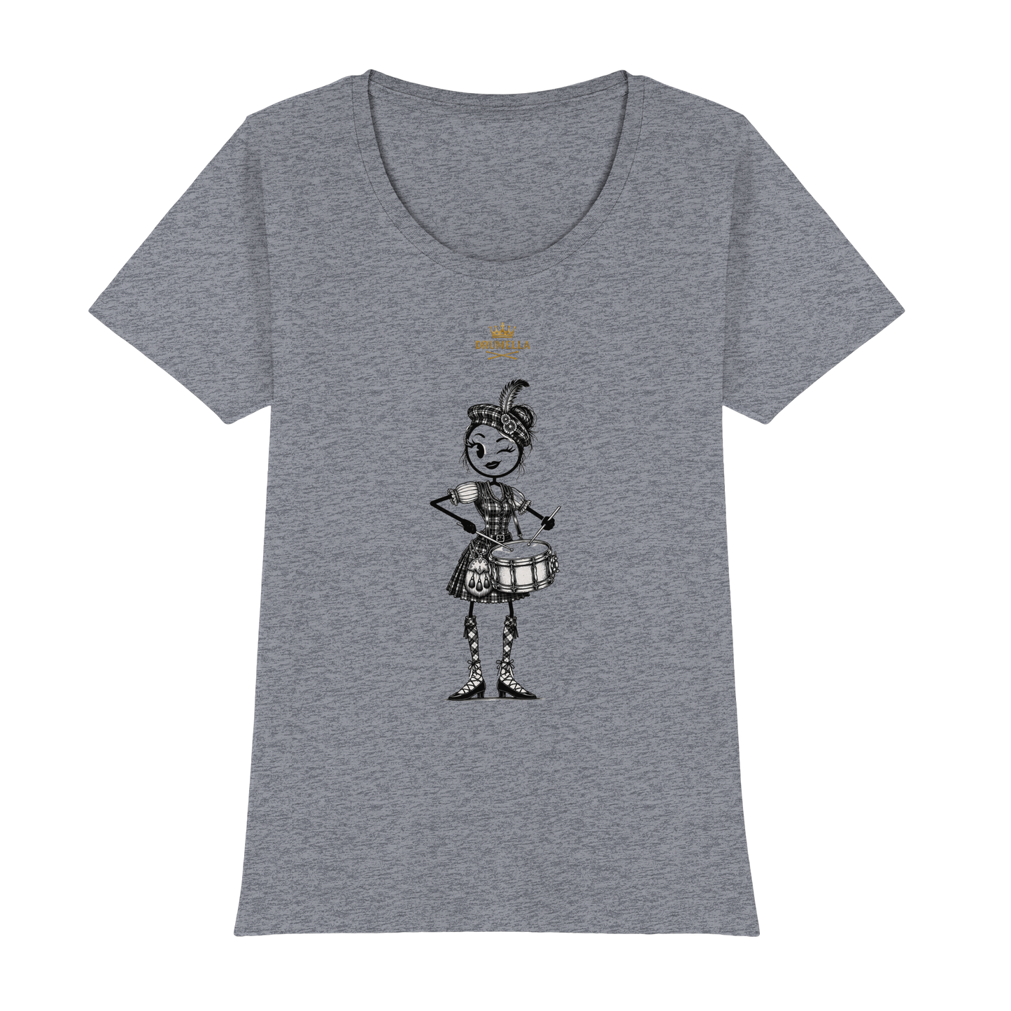 Drumella Rundhals-T-Shirt – „Scottish Drum Girl“ - Womens Premium Classic T-Shirt