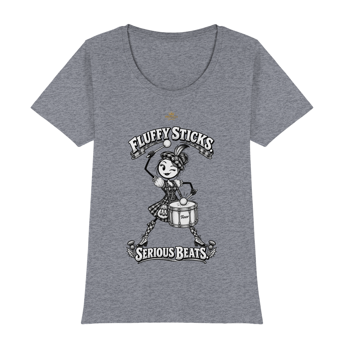 Drumella Tenor-Drummer T‑Shirt „Fluffy Sticks. Serious Beats.“ - Womens Premium Classic T-Shirt