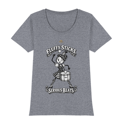 Drumella Tenor-Drummer T‑Shirt „Fluffy Sticks. Serious Beats.“ - Womens Premium Classic T-Shirt