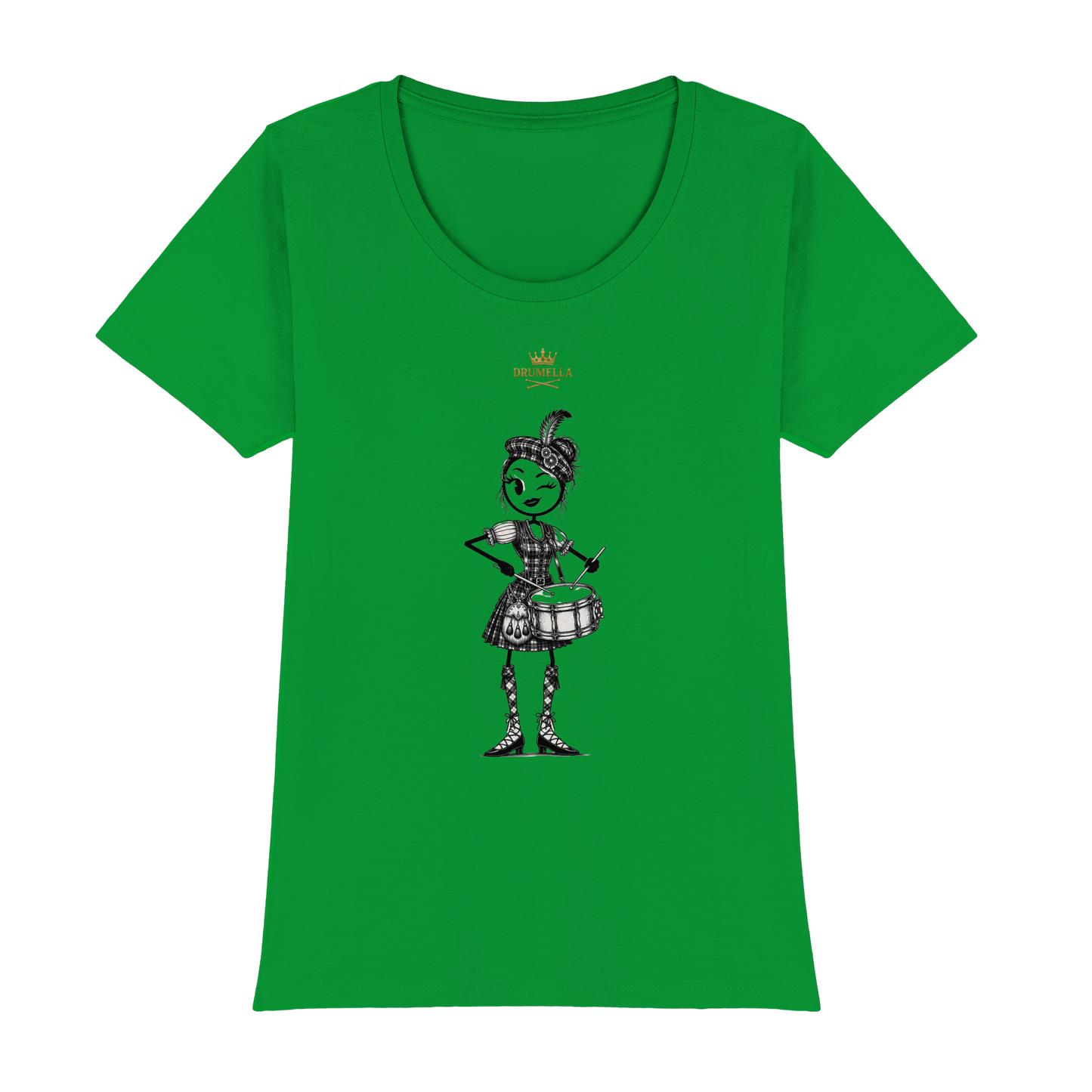 Drumella Rundhals-T-Shirt – „Scottish Drum Girl“ - Womens Premium Classic T-Shirt